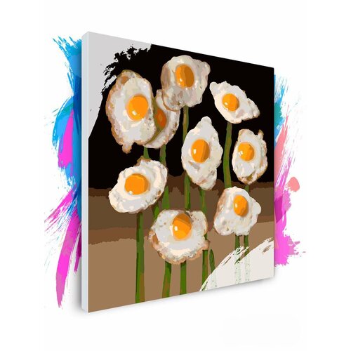 Картина по номерам на холсте Букет яичницы, 80 х 80 см картина по номерам букет красных тюльпанов 60 х 80 см