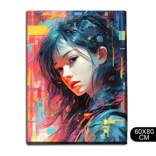 Картина интерьерная на холсте девушка аниме (футуризм, киберпанк) - 70 В 80x60