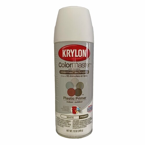 фото Грунт адгезионный по пластику krylon colormaster, белый, 340 гр.