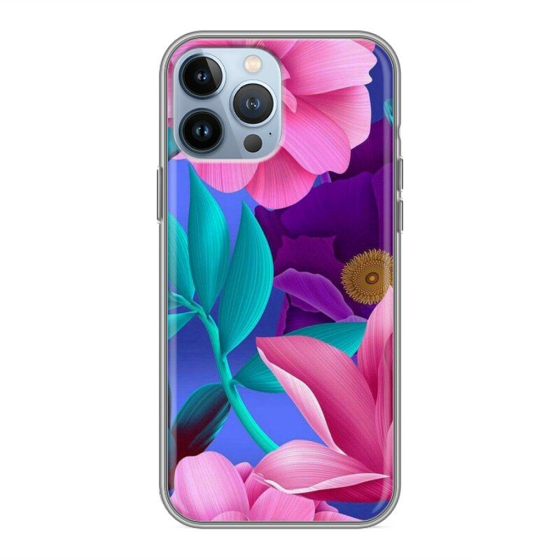 Дизайнерский силиконовый чехол для Iphone 13 Pro Max Цветы