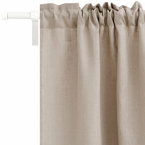 Штора лен бежевая 145х300 см Rusby Лен ТТ-00259497 7187₽