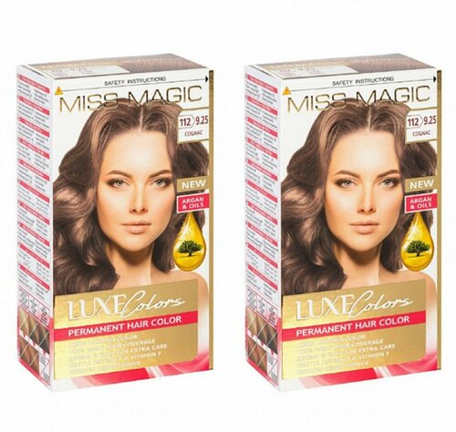 MISS MAGIC Краска для волос Luxe Colors, тон 112/9.25 Коньяк, 108 мл, 2 штуки/