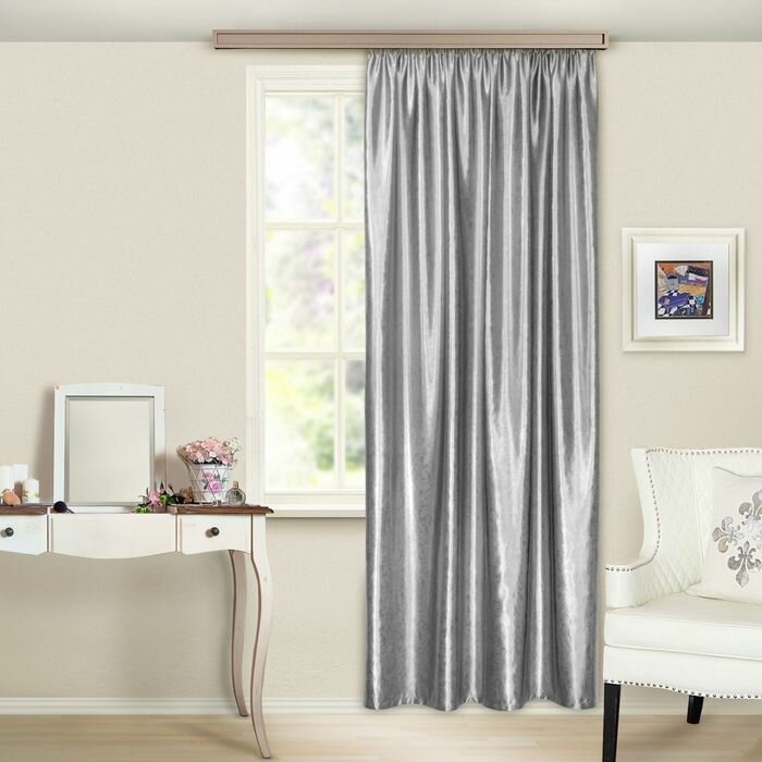 фото Штора портьерная Witerra Водевиль 135х260см, серебряный, пэ100%