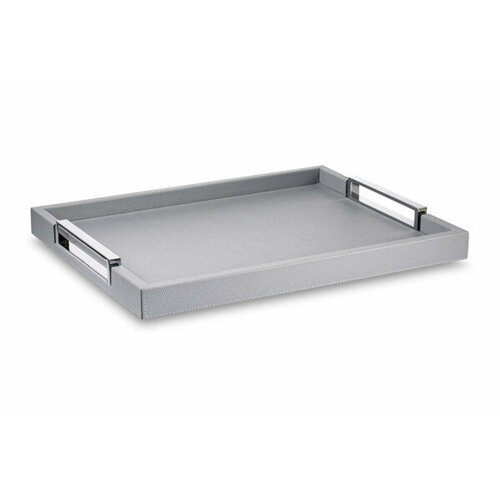 Поднос прямоугольный с ручками Giobagnara Виктор 44,5х34,5см, липово-серый