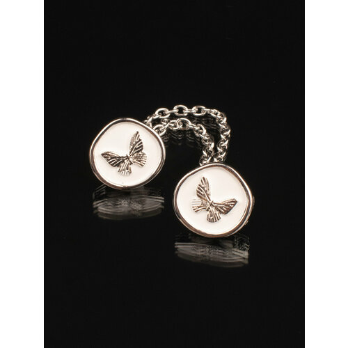 Зажим для кардигана БлагоДарина серебристыйбелый 950₽