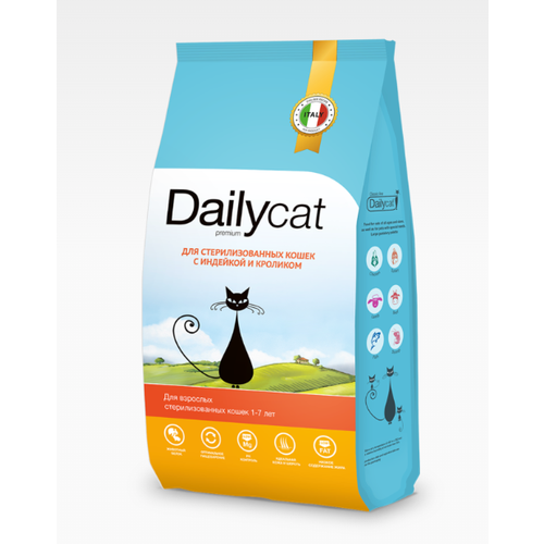 Daily Cat корм для взрослых стерилизованных кошек с кроликом и индейкой