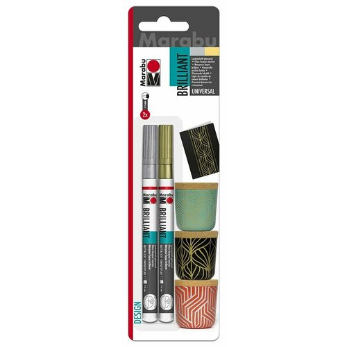 Marabu Набор лаковых маркеров Brilliant painter золото серебро 931₽