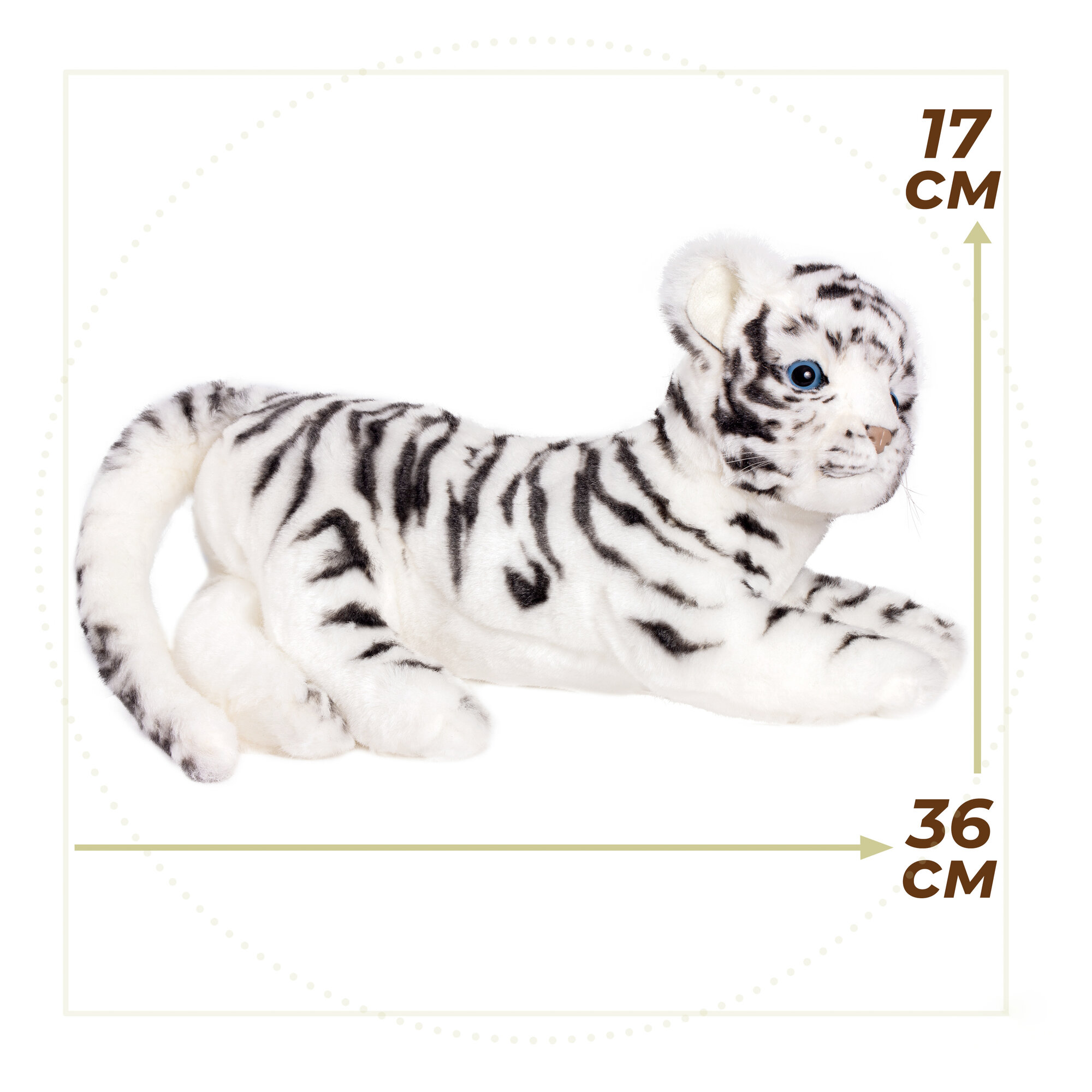 Hansa Мягкая игрушка "Детеныш белого тигра" лежащий, 36 см Hansa Creation - фото №5