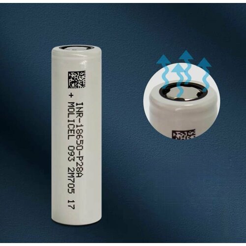 Аккумулятор Li-ion Molicel INR18650-P28A, 093 2N215 08, 3.6 v, 2800 mAh, литий-ионный, -40, 18650, 3 штуки