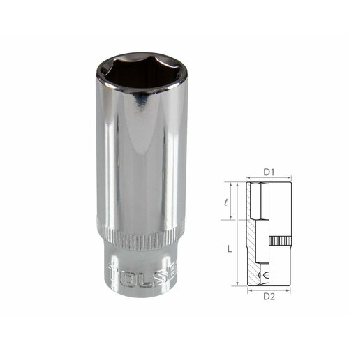 TOLSEN Головка торцевая глубокая шестигранная 3/8