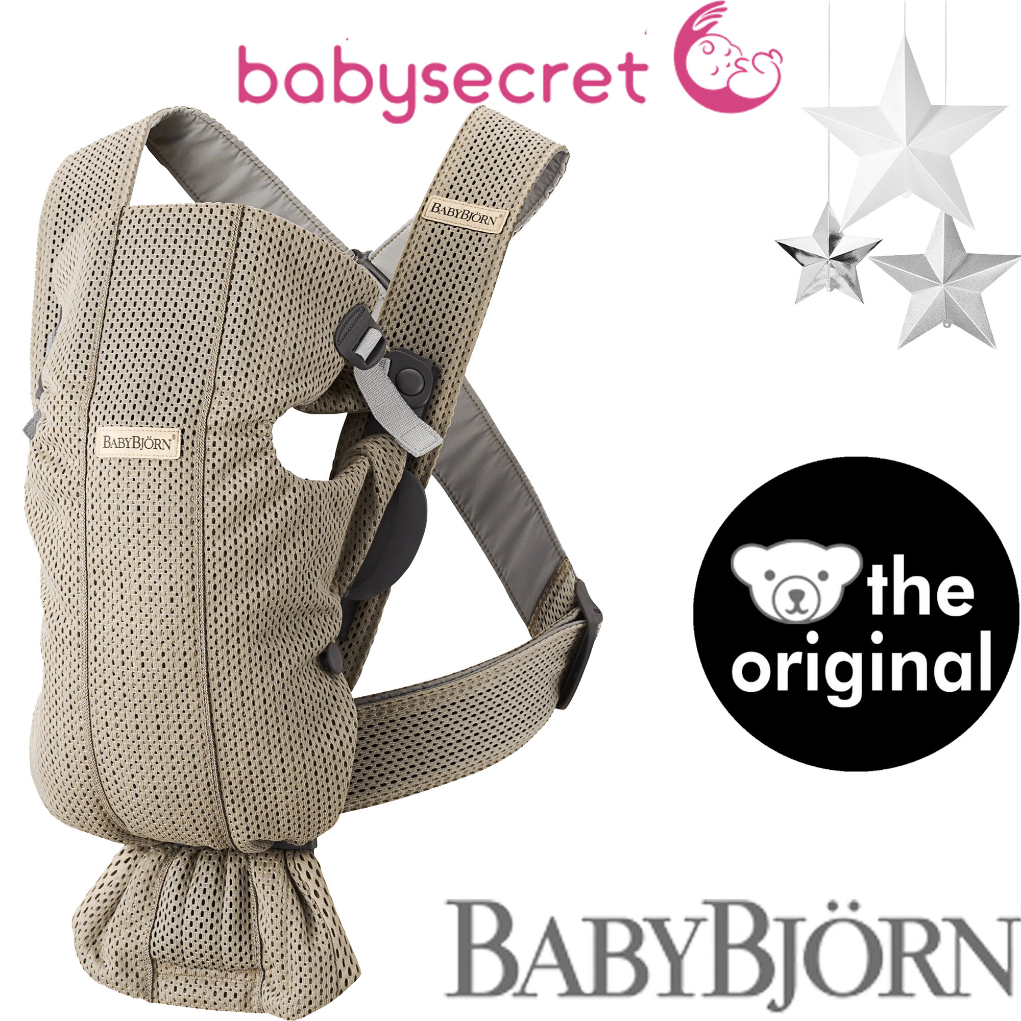 фото Рюкзак-Кенгуру для новорожденных BabyBjorn Mini Cotton серо-бежевый 0210.02