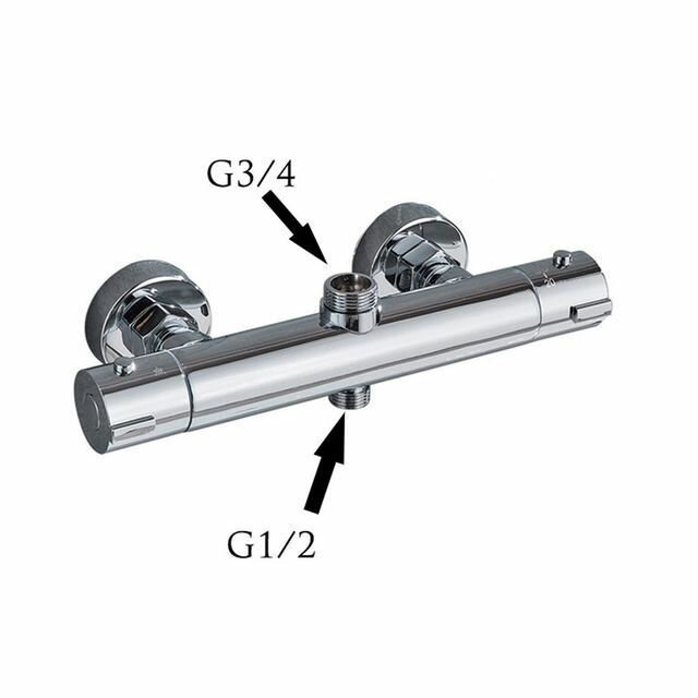 фото Смеситель для душа с термостатом длинный излив с лейкой