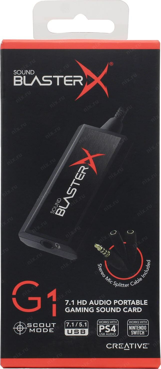 Звуковая карта USB CREATIVE Sound BlasterX G1, 7.1, Ret [70sb171000000] - фото №19