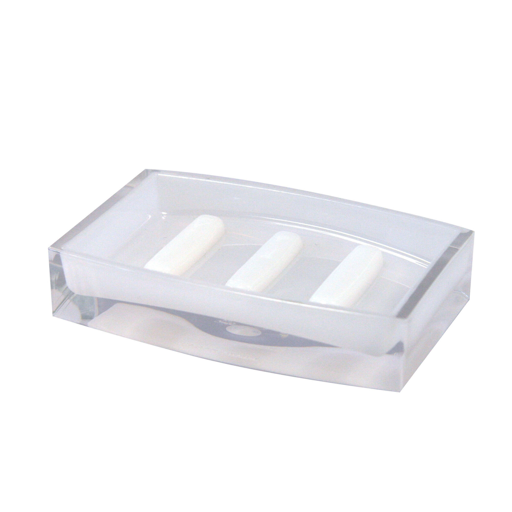 Мыльница AXENTIA Priamos прямоугольная из белого акрила  12 5 x 8 5 x 2 5 см 