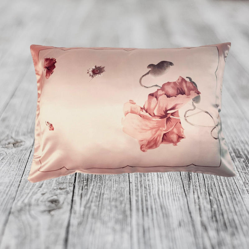 фото GOLDTEX hometextile/ Наволочка Искусственный шёлк 50*70 см 1325-Маки Панно