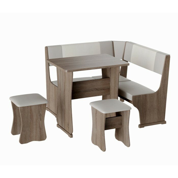 фото Обеденная группа "Гамма", тип 1, мини, дуб сонома трюфель/серый-белый 10335913