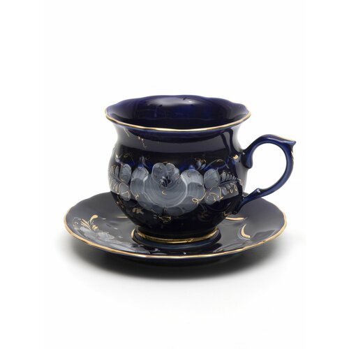 Чайная пара Ольга 350мл кобальт краски золото 4490₽
