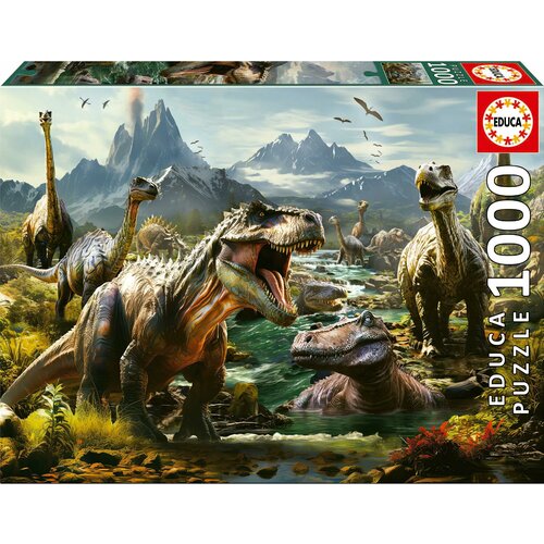 пазлы educa пазл банки 1000 элементов мини Пазл Educa 1000 деталей: Свирепые динозавры