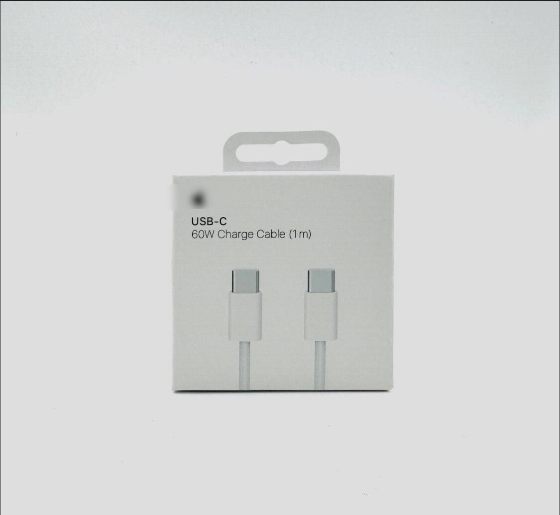 фото "Быстрая зарядка" - кабель Type C - Type C, 1 метр, оригинальный чип, белый, плетёный, Шнур для межсоединений A2795