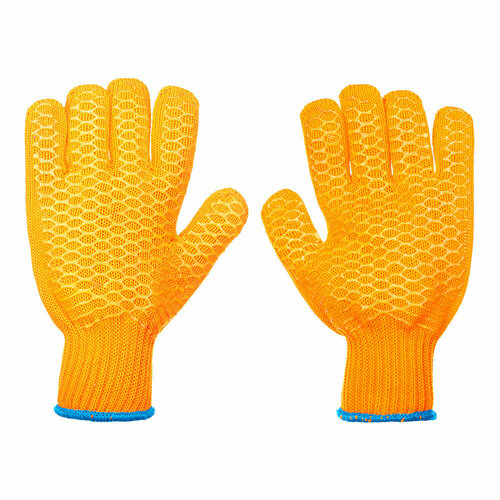 перчатки хлопчатобумажные с пвх размер 10 xl утепленные 10 шт Перчатки х/б Крисс Кросс оранжевые 10 (XL)