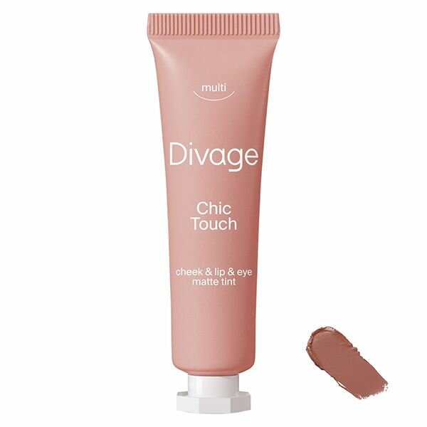 Тинт кремовый матовый для щек, губ и глаз Divage Chic Touch Matte 02 коричнево-розовый, 10мл