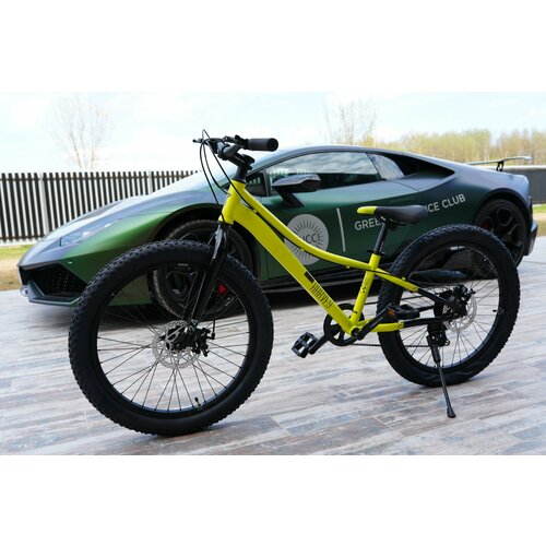 Велосипед фэтбайк Fatbike Time Try TT274/7s 24 Рама 12 Взрослый Детский Подростковый, желтый велосипед фэтбайк fatbike time try tt274 7s 24 рама 12 спортивный взрослый детский подростковый зеленый