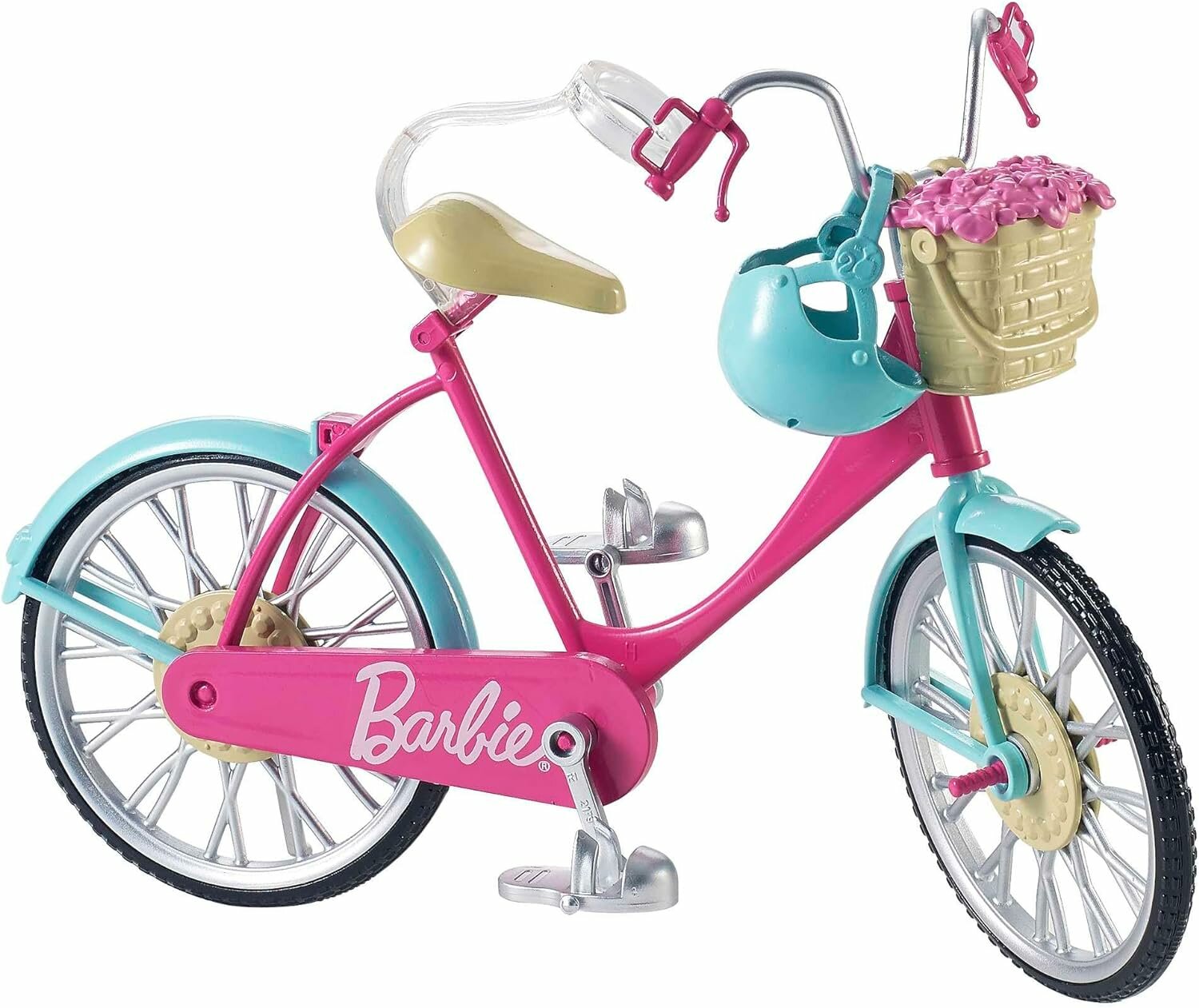 Игровой набор Велосипед для кукол Барби с корзиной цветов, Barbie Bicycle with Basket of Flowers DVX55