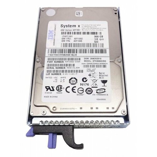 Жесткий диск IBM 49y1992 300Gb 10000 SAS 25 HDD 29060₽