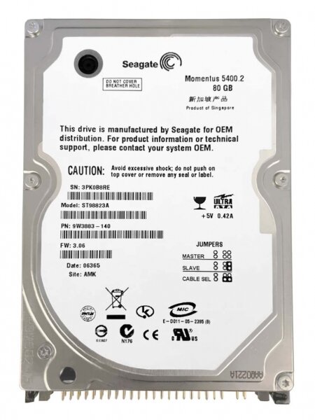 Жесткий диск Seagate ST98823A 80Gb 5400 IDE 2,5" HDD