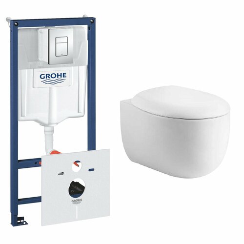 Комплект инсталляции GROHE Rapid SL с унитазом Aquatek альтаир и сиденьем с микролифтом (NW0149/S) комплект инсталляции grohe solido с унитазом aquatek мия и сиденьем с микролифтом nw0155 s