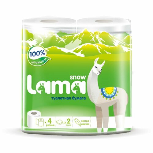 Туалетная бумага Snow Lama 2сл 4р салатовая туалетная бумага snow lama 2сл 4р белая
