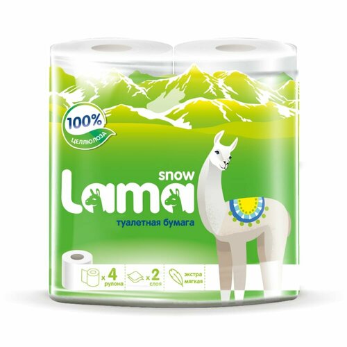 Туалетная бумага Snow Lama 2сл 4р салатовая 215₽