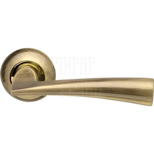 фото Дверная ручка Armadillo на круглой розетке "Columba" LD80 бронза + золото