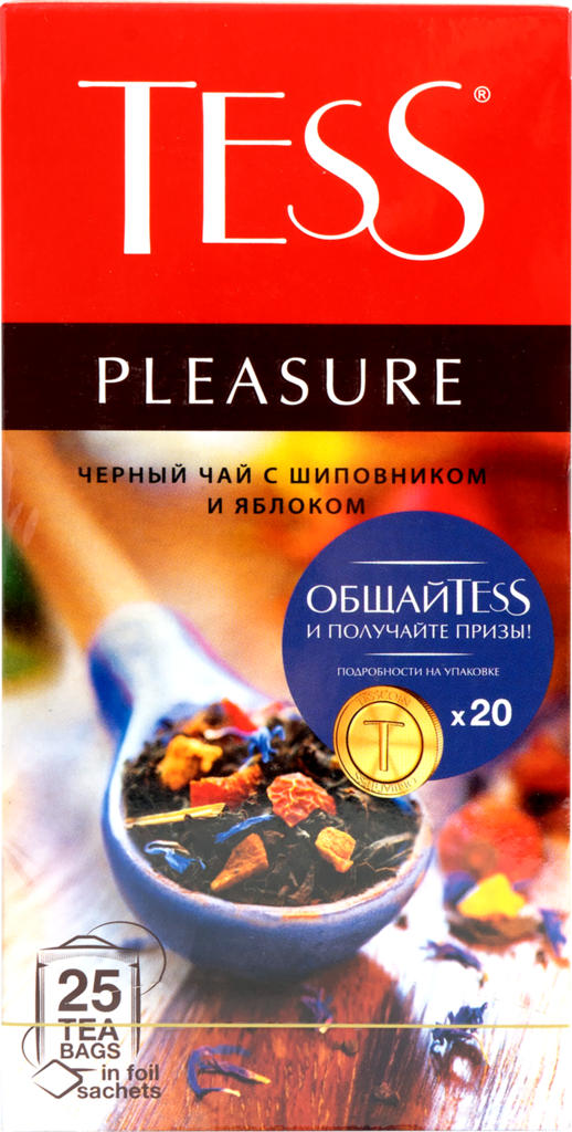 Чай черный TESS Pleasure с добавками, 25пак