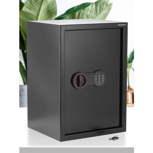 Сейф мебельный SAFEBURG SB-500 BLACK, электронный кодовый замок, для денег и документов, для дома и офиса, 500х350х310 мм