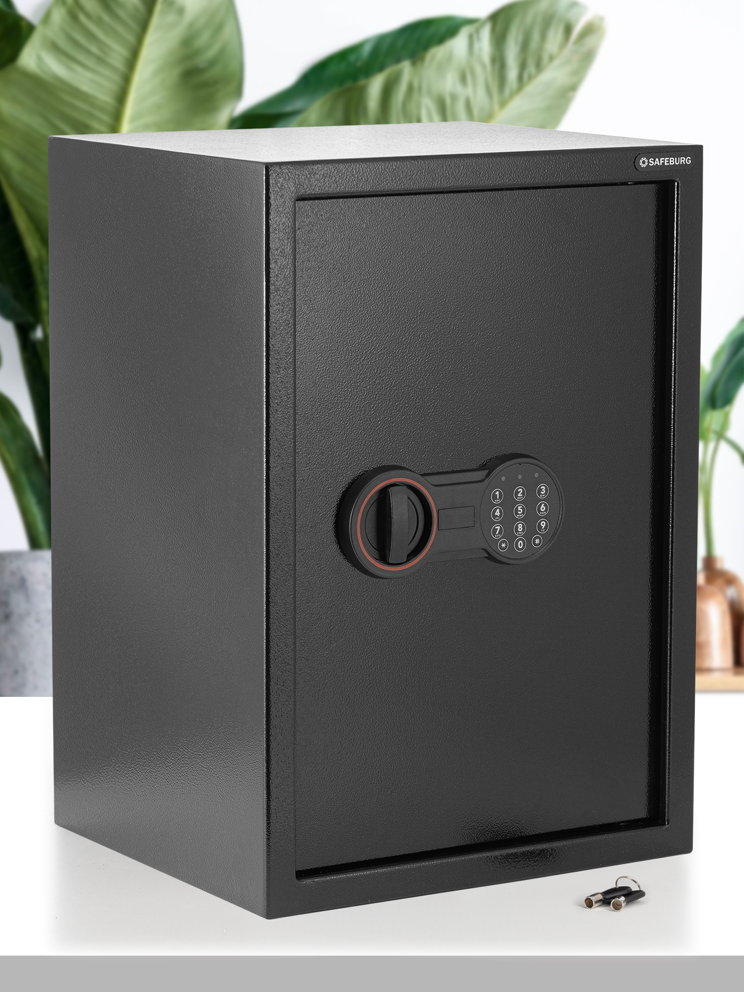 Сейф мебельный SAFEBURG SB-500 BLACK, электронный кодовый замок, для денег и документов, для дома и офиса, 500х350х310 мм