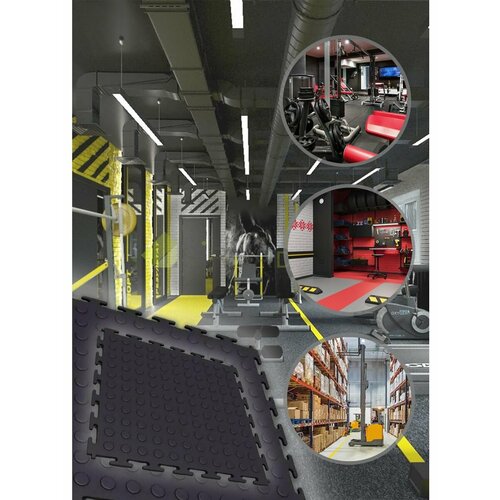 ПВХ плитка для гаража 2кв. м(толщина 5мм. цвет черный)