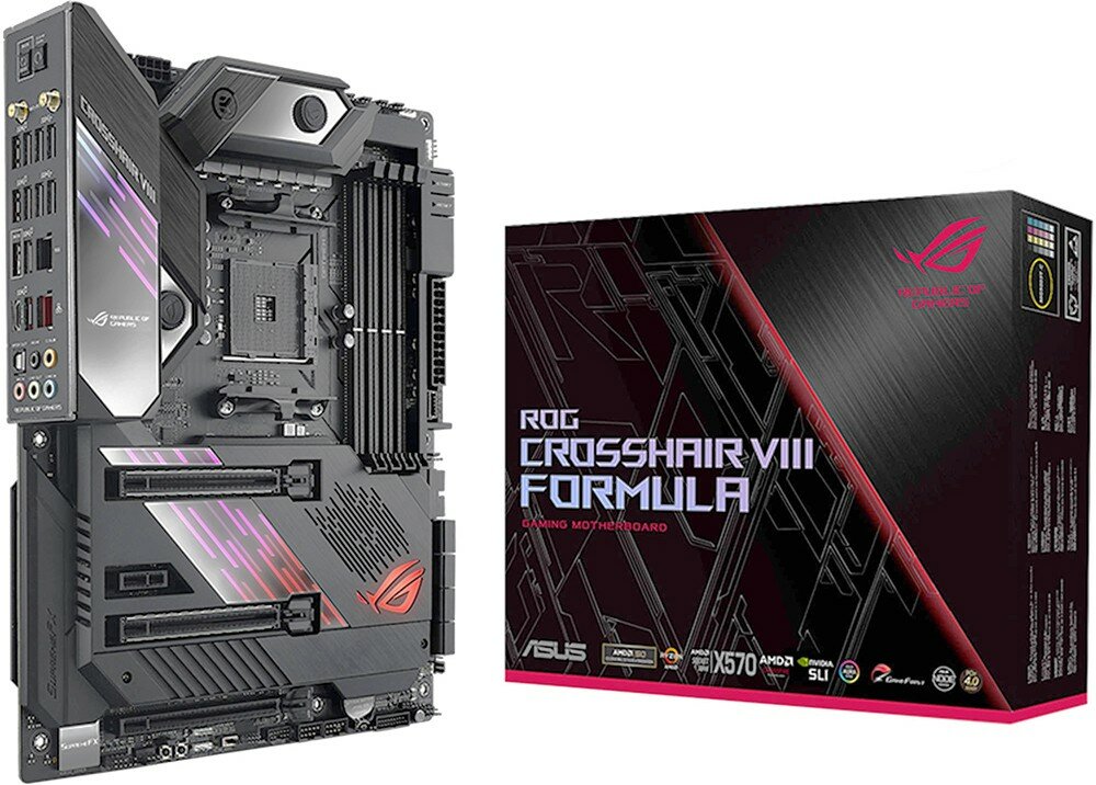 Материнская плата ASUS ROG CROSSHAIR VIII FORMULA X570 AM4 ATX 4xDDR4 3xPCIEx16 PCIEx1 2xM.2 2.5GLAN 10GLAN RTL WIFI {5}