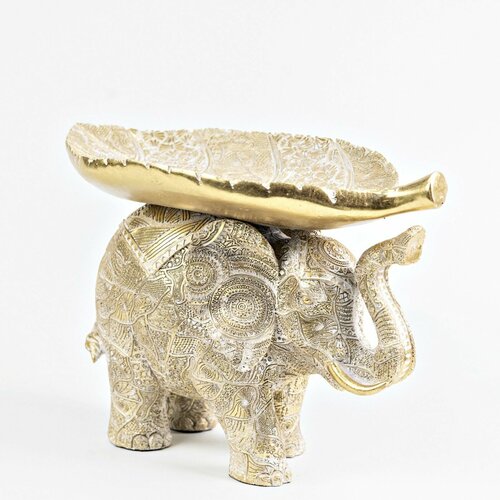 Блюдо декоративное золотистое слоник-конфетница подставка для торта выпечки десертов 7669₽