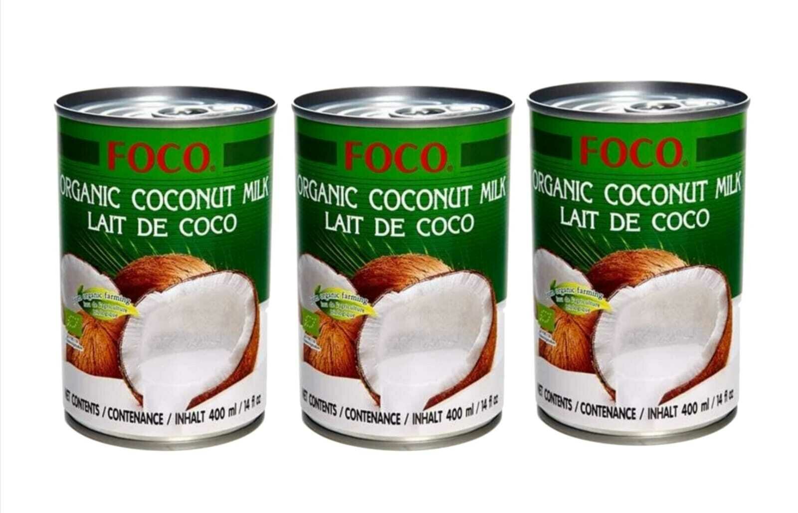 FOCO Organic кокосовое молоко 10-12%, 400 мл, 3 шт