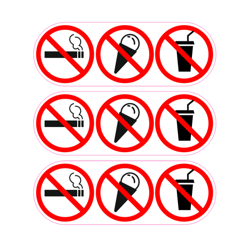 Наклейки правила поведения в автобус 3шт. 20х7см.