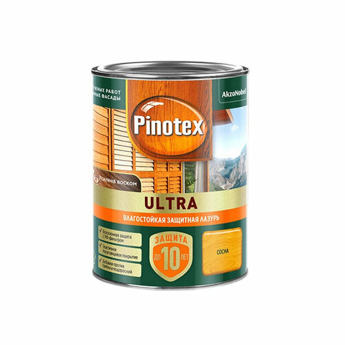 Лазурь защитная влагостойкая для древесины PINOTEX ULTRA сосна 0,9 л