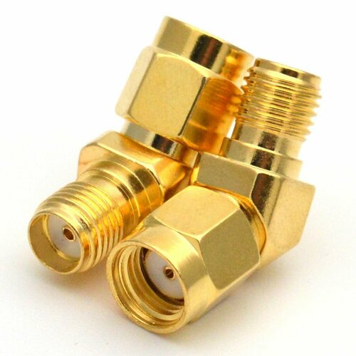 Угловой адаптер для FPV, SMA FEMALE - RP-SMA MALE, угол 45, комплект 2 шт