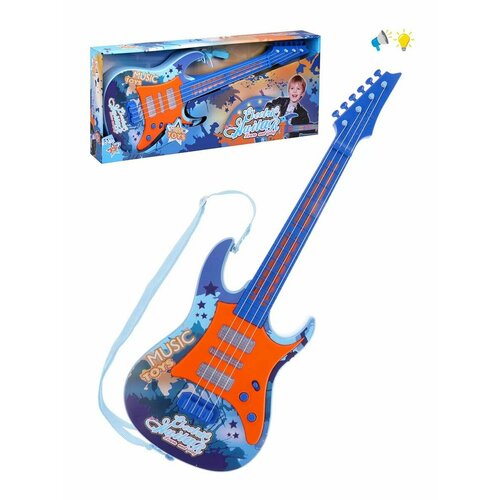 Гитара 4-струнная 57 см свет звук оранжево-синяя 5030-A5030-1 1895₽