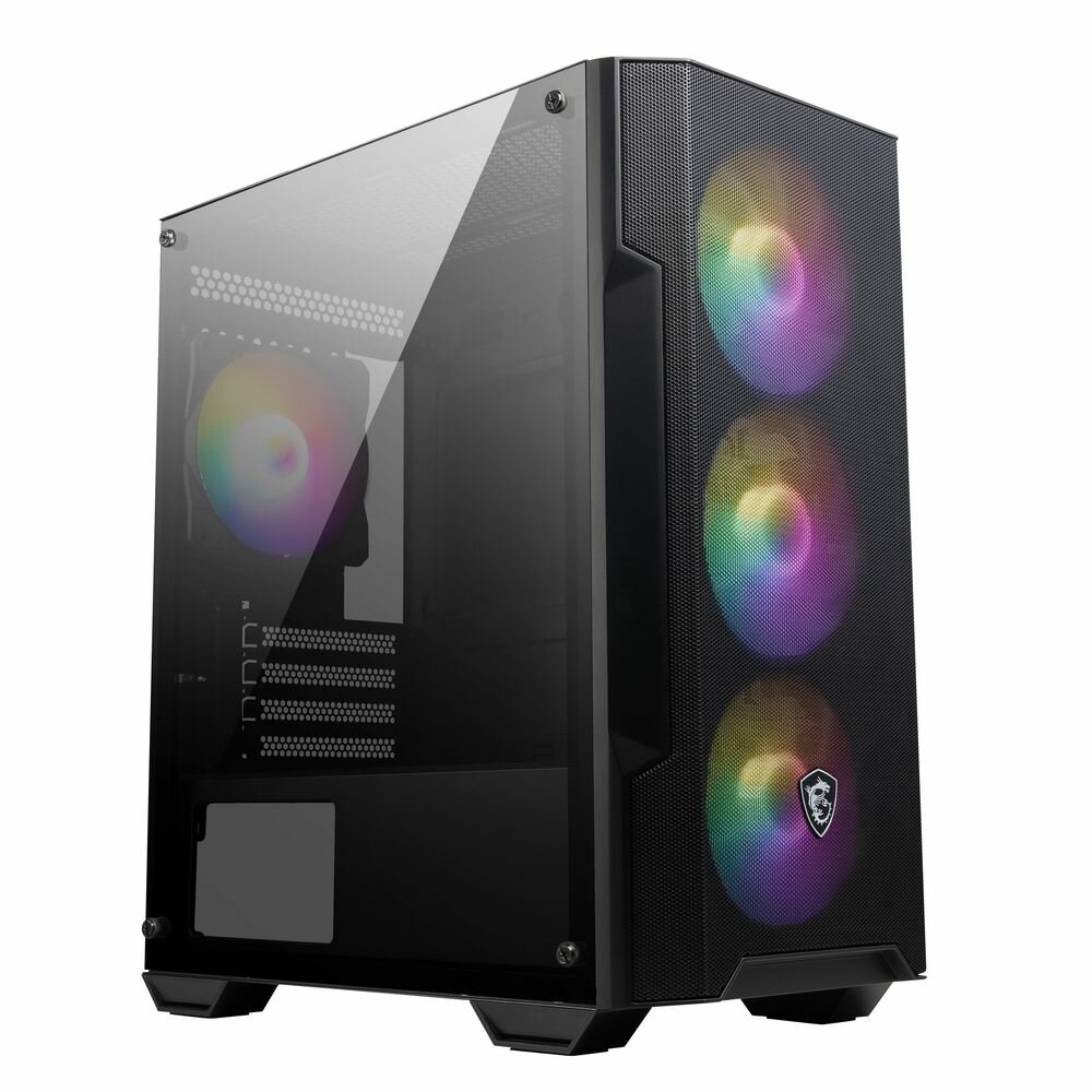 Корпус MSI MAG FORGE M100A Mini-Tower MATX 1xUSB 3.0 2xUSB 2.0 4x120mm Auto RGB Fan Acrylic Win.