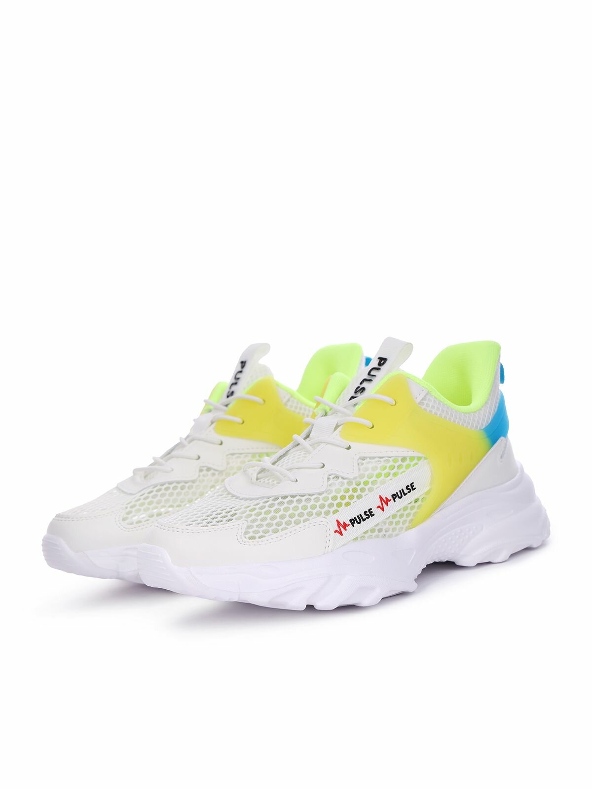 фото Белые текстильные кроссовки для девочек на шнуровке Pulse 219-41GO-005TT