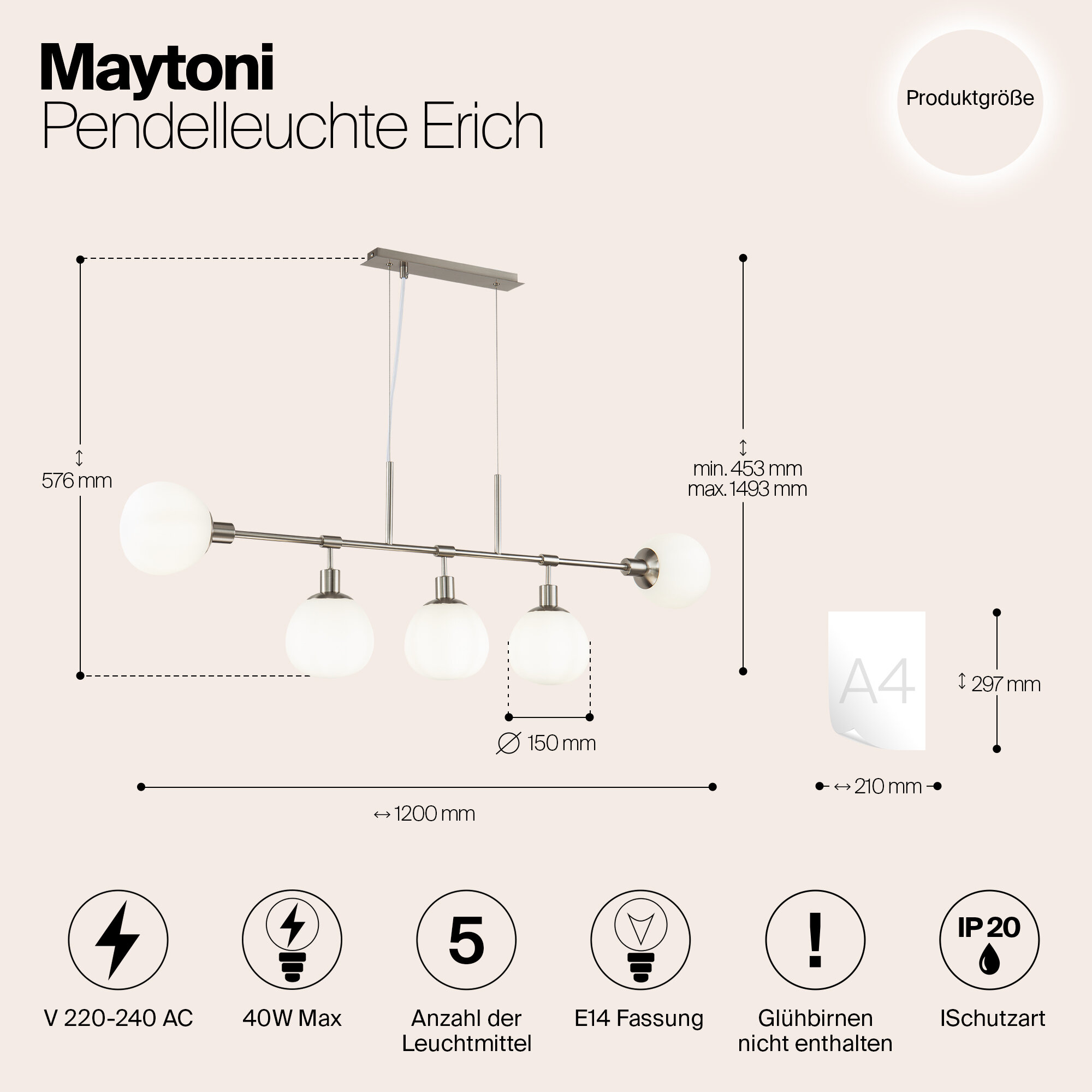 Подвесная люстра Maytoni Erich - фото №7