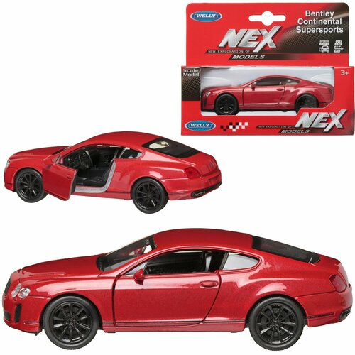 Машинка Welly 1:38 BENTLEY CONTINENTAL SUPERSPORTS красная 43623W/красная машина р у 1 24 bentley continental supersports син 870508