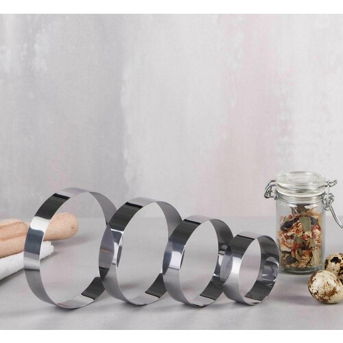 Набор форм для выпечки и выкладки Круг D-10 H-2 см 4 шт 308₽