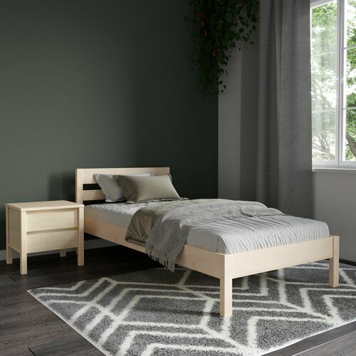 Кровать односпальная, 80х180 см, Hansales, деревянная, из массива березы